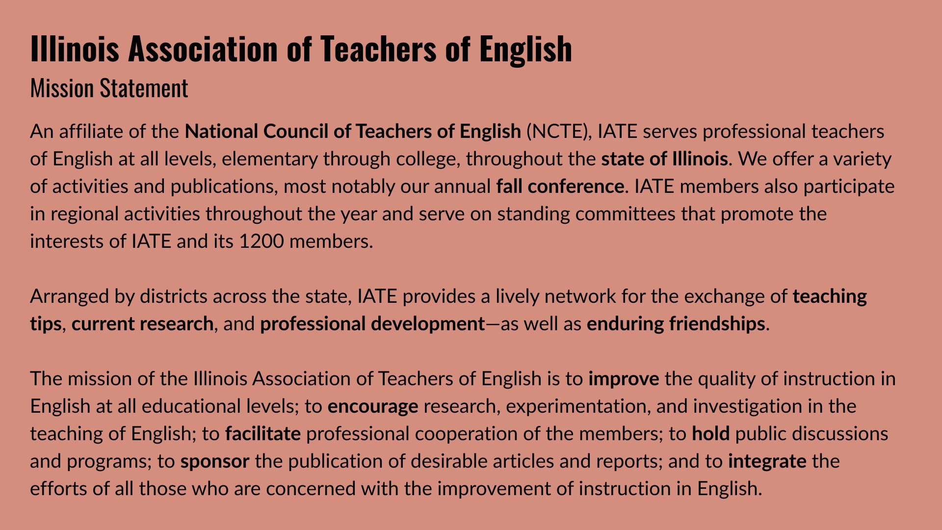 IATE mission statement